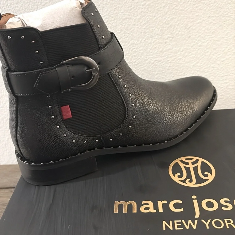 NIB [Marc Joseph] New York Leather Chelsea Studded Buckle Bootie Women’s Sz 5.5 - Picture 5 of 16